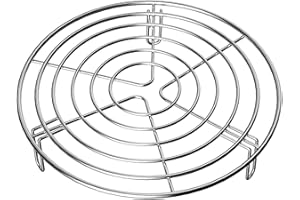 TSQZE Edelstahl Einlegerost Dampfrost, Kochständer Dampfgarer Einsatz Kuchenrost Rund Dämpfen Rack, Dämpfeinsatz für Kochtöpfe Töpfe Abkühlgitter Kuchengitter (27.5 * 5.5Cm)