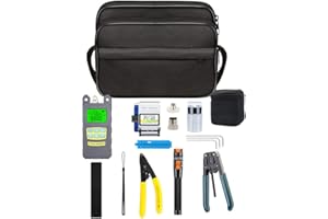 DAXGD Kit Fibra óptica, FTTH Kit de herramientas con FC-6S Cortadora fibra optica, Medidor de energía óptica y Visual Localizador de averías 5 km Wire stripper