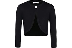 trudge Boléro Basique pour Fille Veste à Manches Longues Veste boléro Courte pour Robe de Communion, Robe de baptême 5-11 Ans