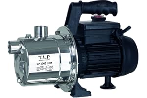 T.I.P. GP 3000 Pompe de Jardin en Acier Inoxidable Débit 2950 l/h Hauteur de Refoulement 42 m Pression d'Eau 4,2 bar Puissance 550 W avec Protection Thermique contre les Surcharges Couleur Argent Noir
