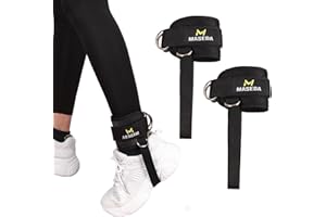 Veki 2 Piezas Tobilleras Poleas Gym con Acolchado, Ajustable Correas Tobillos de Velcro para Cable Maquinas, Correa de Tobillo Gimnasio para Entrenar Piernas y Glúteos para Hombres y Mujeres