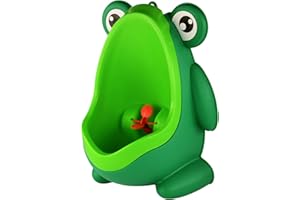 SUNDEE Cute Frog Standing Potty Training Urinal for Boys Toilet with Funny Aiming Target - Blackish Green