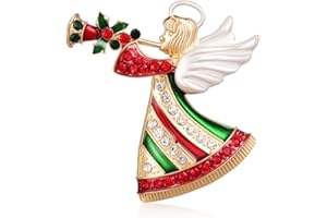 Emibele Broches de Navidad, Alfileres Decorativos Exquisitos con Rhinestones de Diseño de Elementos Navideños para Llevar y Regalar en Navidad, Regalo Ideal de Decoración para Navidad