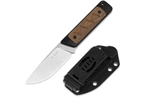 Kizer 1063M1 Smolt Cuchillo Outdoor, Hoja AEB-L 7.4 cm, G10/Madera - Drop Point EDC Camping Senderismo