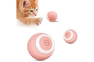 Gerbala Pelota Interactiva para Gatos, Bola De Rodadura Automática Inteligente, Juguete Interactivo para Perros, Pelota De Juguete Interactiva 360°, Apto para Gatos y Perros (Rosa)