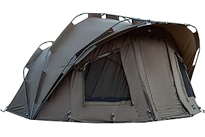 MK-Angelsport Fort Knox - Tenda da pesca per 2 persone, set completo con martello in gomma, tenda a cupola