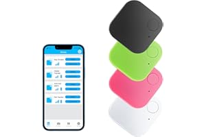PINNKL Key Finders，4 Pack Bluetooth Item Locator, Suitable for wallets, pets, luggage, Child locators,Finder Anti-Lost Tag Compatible with Android and iOS