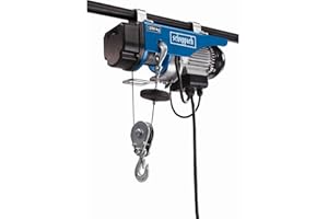 Scheppach HRS250 Electric Hoist | 125/250kg Load | Lifts 6/12m with Pulley | Safety Hook & Emergency Stop | Inc. 2 Brackets