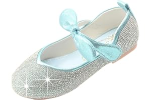 LANIVIC Girls Princess Shoes Flat Birthday Party Dress Shoes Mary Jane Sequins Sweet Bows Festival Ballet Shoes