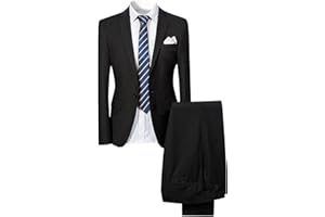 Allthemen Abito da Uomo in 2 Pezzi Blazer da Smoking e Pantaloni Giacca Monopetto con Un Bottone Suit Formale da Lavoro Business