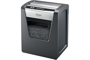 Rexel 2104576EU - Destructora de Papel para Oficina Pequeña Momentum X415, Corte en Confeti, Destruye hasta 15 Hojas a la Vez, Papelera de 23 L, Destrucción de Alta Seguridad P4, Color Negro