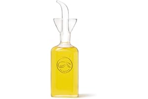Olietta Bouteille Huile en Verre pour Huile d'olive et Vinaigre de 250 ML - Huilier en Verre Anti-Goutte et Anti-fuites - Idéale pour Verser de l'huile et d'autres Liquides - Facile à Nettoyer