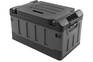 GOTOTOP Caja de almacenamiento para coche, ABS para coche, 70 L, carga de 200 kg, organizador para maletero con tapa, organizador para maletero de camping