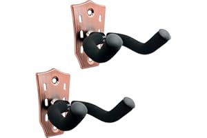 MOYACA Gitarren-Wandhalterung, 2 Stück, Metall-Gitarrenbügel mit Schrauben, Gitarrenhalterung mit Schutzschwamm, Gitarrenhalter für Bass/Gitarre/Banjo/Ukulele