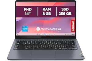 Lenovo IdeaPad Slim 3 Notebook Chromebook Plus 14” FHD (1920x1080) - Intel Core i3-N305, 8GB RAM, 256GB SSD, WiFi 6, ChromeOS, 1.5 Kg - Storm Grey