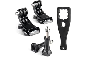 HSU Supporto clip a sgancio rapido con gancio a J e set di viti lunghe per GoPro Hero 11/10/9/8/7/6/5/4/3 e altre videocamere d'azione