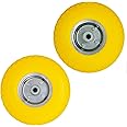 Dapetz ® 2 x 10" Yellow Sack Truck Hand Trolley Cart Wheelbarrow Wheel Puncture Proof Replaceable Solid Rubber Wheel Tyre Tires For Garden Cart Puncture Proof