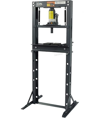BOSTANA 6-Ton Hydraulic Shop Press - H-Frame, Adjustable Height 2.2 To 9.4 Inch, With Press Plates, Blue