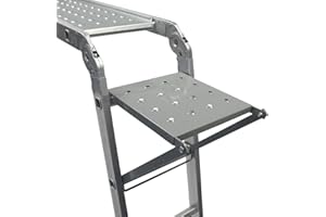 GABBZ GABZ Multi Purpose Aluminium Folding Ladder, Manufactured to EN131 Specifications (1 X Tool Tray)