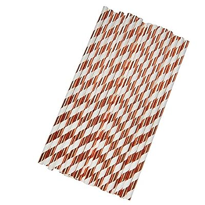 Neviti – Geo Blush – pailles en papier – Or rose,, Lot de 25