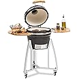 Klarstein Queen Kamado Grill - Barbecue, Grigliare, Cucinare Lentamente o Affumicare, Pannelli Laterali Rimovibili, Materiali