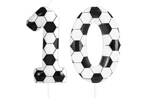 Zolunu Soccer Themed 10th Birthday Cake Candle, Number 10 Candle, Sport-Themed Party Decorations Supplies
