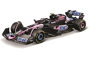 Bburago Fórmula 1 Alpine A524 (2024): Modelo de Coche a Escala 1:43, del Conductor #10 Pierre Gasly, Window Box, 12,5 cm, Negro y Rosa (18-38219G)