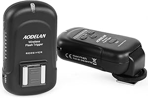 HANPUSEN Flash Trigger Transmitter and Receiver, 2.4 GHz Frequency Flash Transmitter and Receiver for Canon, Nikon, Olympus, Panasonic, Pentax, Fuji, Samsung, Sony