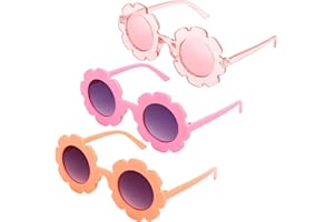 DRESHOW Kids Sunglasses Round Flower Glasses for Girls Boys Outdoor Beach Holiday Cute Eyewear Party Accessories