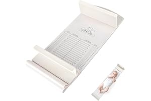 KENSBRO Tapis de mesure pour bébés et tout-petits - Règle de croissance pour bébé - Doux pour la peau - Lavable - Toise d'infantomètre pour nouveau-né - Avec tête fixe et positionneur de pied coulissant