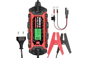 GOOLOO S6 Ladegerät Autobatterie 6A 12V/6V Supersafe Vollautomatisches Smart Batterieladegerät KFZ, IP65, Erhaltungsladegerät und Mit Reparaturmodus, für Auto,Motorrad und Rasenmäher