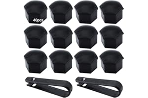 TXERFOLG 40 Pezzi Tappo a Vite Ruota Universale Copridadi per Pneumatici Auto Copribulloni 17mm con Strumenti di Installazione per Tutte Le Viti per Pneumatici da 17 mm