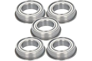 Othmro Lot de 5 Roulements à Billes à Double, 8x14x4 mm, Roulements à Billes en Chrome Acier avec Double Blindage, Roulement à Billes à Gorge Profonde MF148ZZ, pour Machines de Jardin et Outils