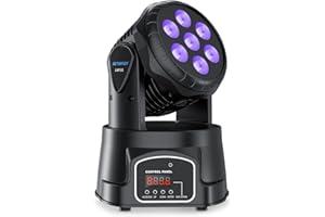 BETOPPER Stage Lights Mini Moving Heads 7x8W LED 9/14CH Disco DJ Lights' Dance Lighting LED RGBW DMX512 Sound Activated High Energy Light for Party Wedding Club Bars Show