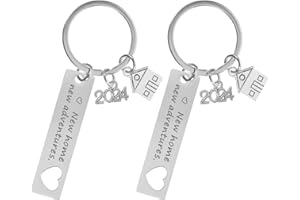 SOIMISS 2025 NEUE HOME Keychische Hauswarming Edelstahl Schlüsselanhänger- Neues Zuhause Neue Abenteuer Schlüsselanhänger Reichweite Abschlussgeschenke Neue Keyring Erstes Zuhause