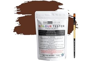 HQC Paint Wall and Ceilings Matt | Sample Colour Tester Pot with Brush | Quick Drying Quality Interior Paint | Contemporary Finish | Leaf Brown Colour 25ml
