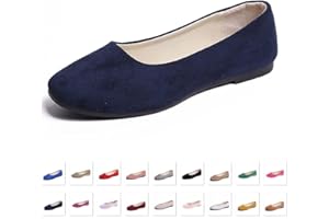 Hwalleum Women's Ballet Flats, Womens Simple Casual Flat Shoes Solid Color Pumps Ladies Girls Dolly Ballet Ballerina Work Smart Office Formal Comfort Pointed Toe Slip On Flats Shoes