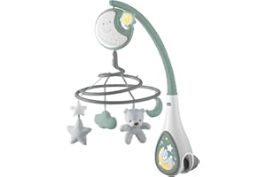 Chicco Next2Dreams Giostrina Culla Neonato 3in1 con Carillon Elettronico per Culle e Lettini, Compatibile con Culla Next2Me, con Effetti Sonori, Proiettore di Luce Soffusa, Musica, 0+ Mesi, Verde