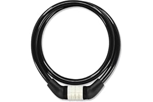 Crazy Safety Candado de Bicicleta | Candado de Código Resistente a la Intemperie| Fácil de Usar| Candado de cable de acero| Candado para Bicicletas de Niñas y Niños| Accesorios para Bicicletas (Negro)