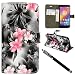 Produktbild Lenovo Vibe B Hülle, Kamal Star® Lenovo Vibe B (A2016) A1010 Hülle , (Pink Flower Dark Grey Book) Schutzhülle Lederhülle Handyhülle aus Leder Flip Cover Taschenhülle mit Kreditkartenhaltern, Standfunktion, Geldbeutel, Magnetverschluss + Stylus (Pink Flower Dark Grey Book)