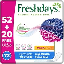 فوط يومية معطرة طويلة من فريش دايز، 72 فوطة : Amazon.ae: الصحة