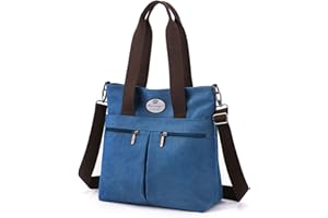 HUA ANGEL Bolso Bandolera de Lona Grande Hobo con Múltiples Bolsillos Bolso de Mano Grande para Mujer con Asa Superior Bolsa Mamá De Trabajo Deporte Viaje La Compra