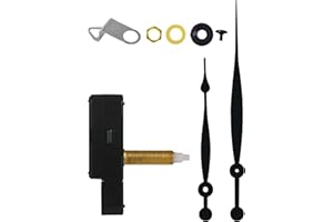 DEEWISH Albero Totale Lungo 32 mm/ (1-1/4 Pollici) Meccanismo dell'orologio Movimento al Quarzo di Riparazione, Coppia Elevata, Funzionamento a Batteria, Orologio Silenzioso, lancette Nere Incluse D