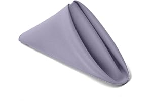 Elegant Event Essentials – 10 Pcs Square Polyester Tablecloth Napkins with Hemmed Edges for Wedding, Reception Events, Dinning, Banquets & Christmas - 19'' x 19'' (48cm x 48cm) – Lilac Lavender