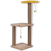 PUGALO 82 cm Krem iki Katlı Kedi Tırmalama Tahtası Catnipli Tırmalama Tahtası (Krem)