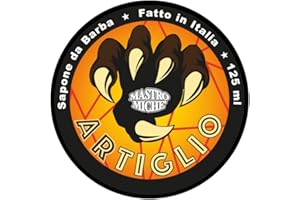 Mastro Miche Sapone da Barba Artiglio 125ml, Profumo Fiori e Limone, Unisex Adulti