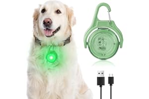 AUAUY Sécurité LED Clignotant pour Collier de Chien, Sécurité LED Lampes pour Chien, 4 Modes de Clignotant Lampes de Sécurité Imperméables pour Animaux de Compagnie