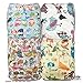 LittleBloom, Reusable Pocket Cloth Nappy, Fastener: Popper, Set of 4, Patterns 404, With 4 Microfibre Inserts, (see "Special Offers and Product Promotions" for Special Offers Detail)