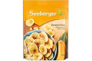 Seeberger Bananenchips: Frische Bananenscheiben in feinem Kokosöl zu knusprigen Chips gebacken - aufregend bananig - gesüßt -