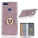 Produktbild Everainy Huawei Honor 7A Hülle Silikon Bumper Gummi Cover mit Ring 360 Grad Ständer Hüllen Kompatibel für Huawei Honor 7A Handyhülle Stoßfest TPU Stoßstange Schutzhülle (Rot)